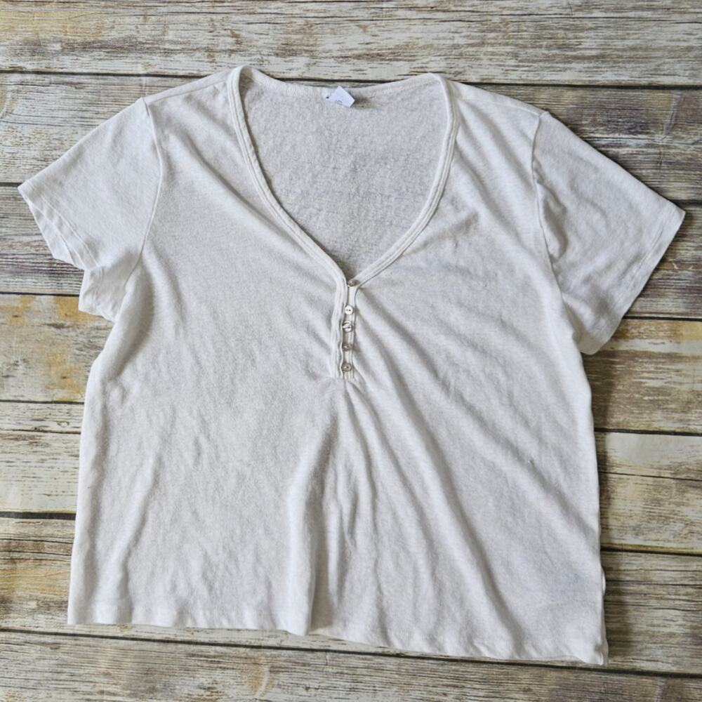 Old Navy Slub Knit Short Sleeve Boxy Fit Tee Shirt sz L